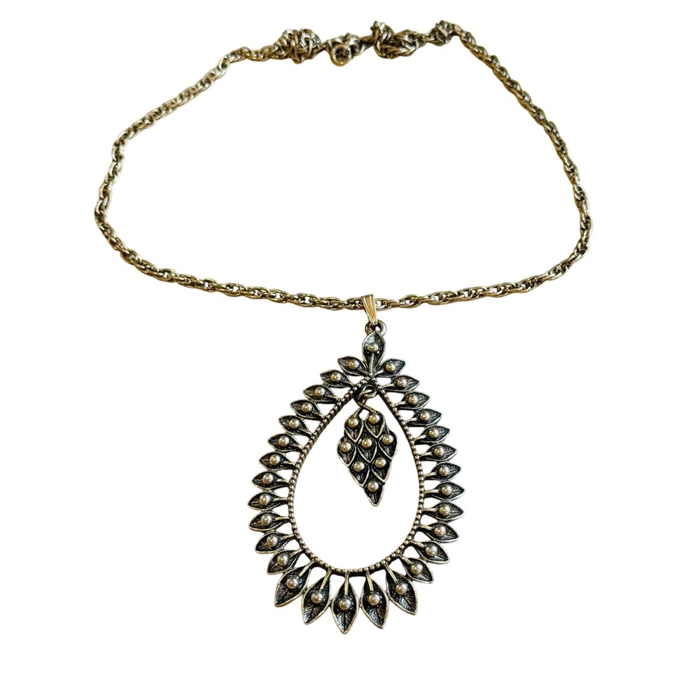 Sarah‎ Coventry Couture Necklace VTG Statement Retro 60s Chunky Gold Tone 26"